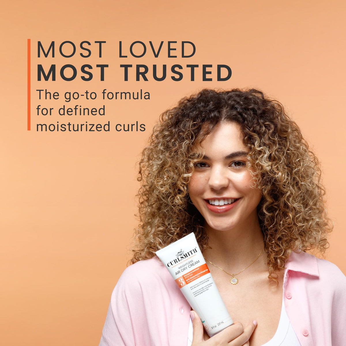 CURLSMITH Weightless Air Dry Cream on a bathroom counter
