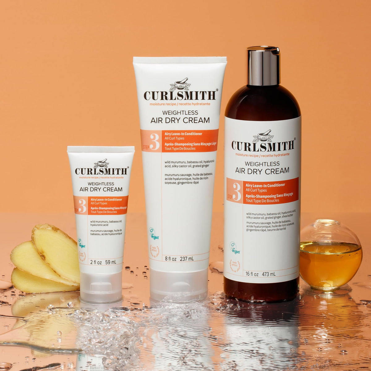 CURLSMITH Weightless Air Dry Curl Cream 8oz side view