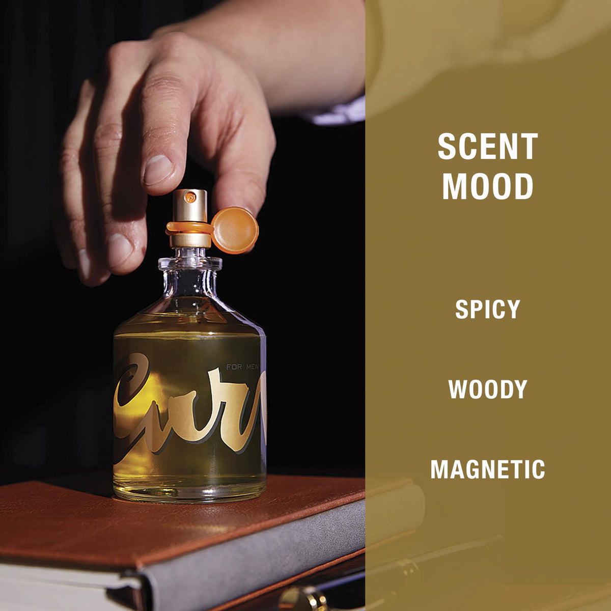 Curve for Men Cologne on a wooden table