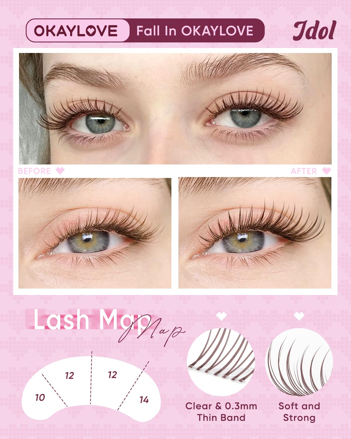 Curved tweezers included in OKAYLOVE Brown Idol Lashes Clusters Kit