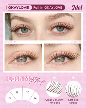 Curved tweezers included in OKAYLOVE Brown Idol Lashes Clusters Kit