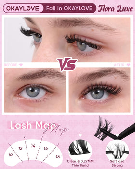 Curved tweezers included in OKAYLOVE lash clusters kit