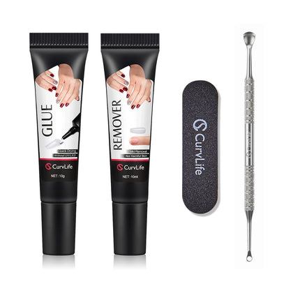 CurvLife 10g nail glue front view with packaging