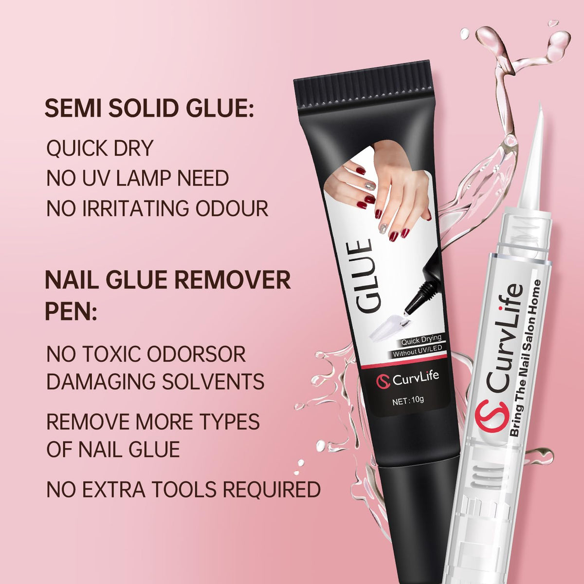 CurvLife 5ml Nail Glue Remover Pen side view
