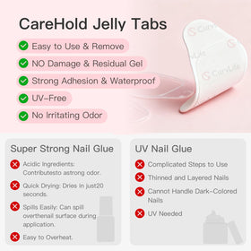 CurvLife CareHold Pro Nail Adhesive Tabs clear tabs close-up
