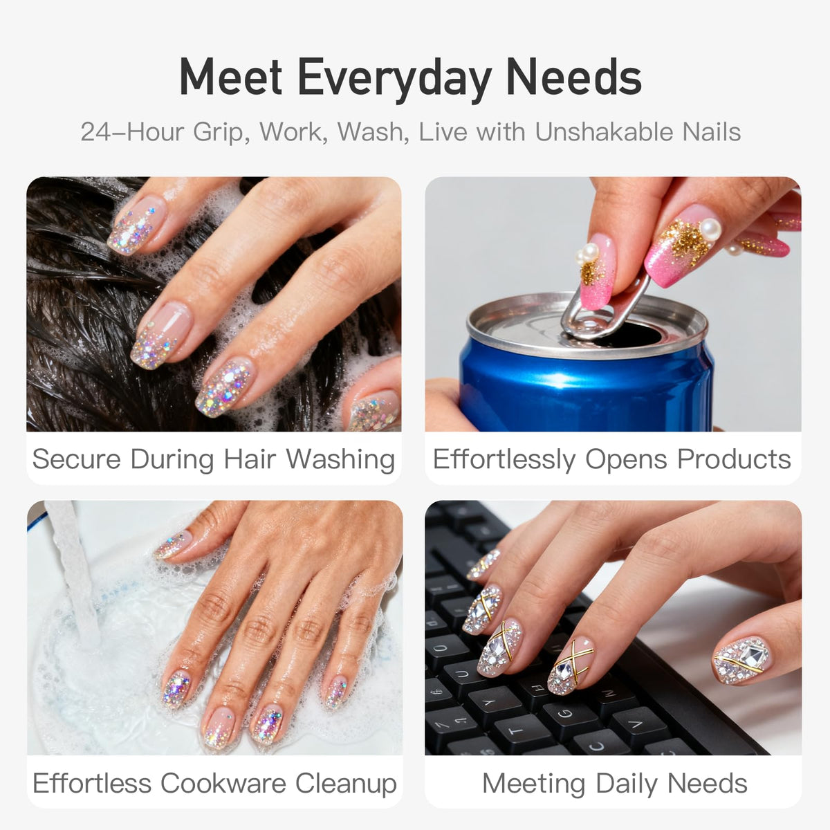 CurvLife CareHold Pro Nail Adhesive Tabs laid out on a table