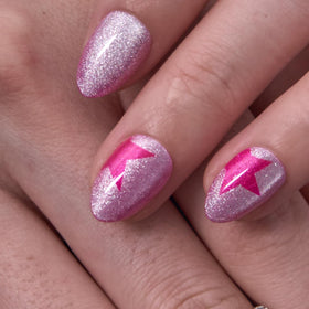 CurvLife Extra Short Almond Press On Nails displayed with nail file