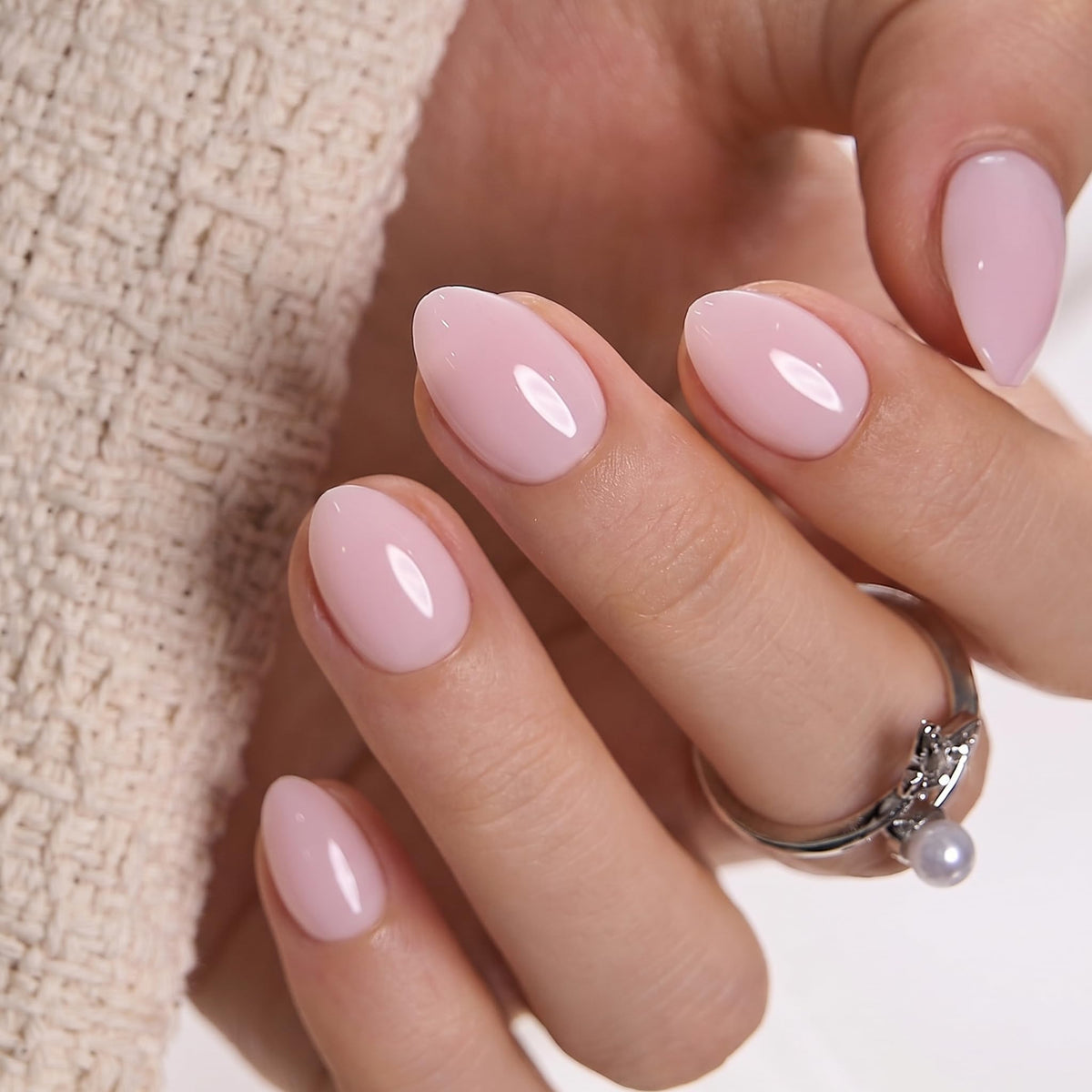 CurvLife Extra Short Almond Press On Nails in packaging