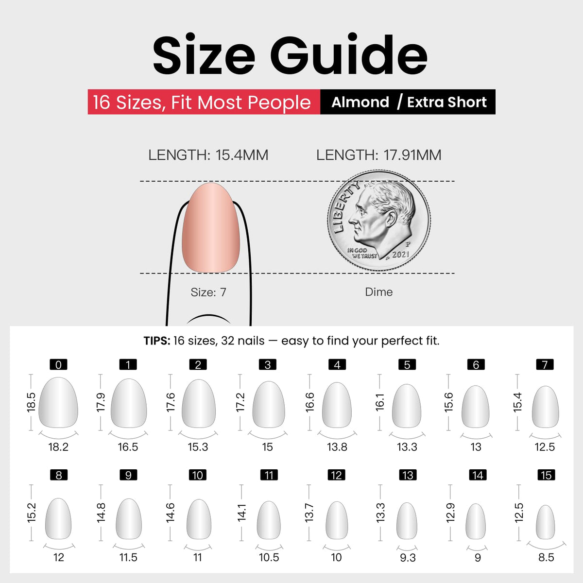 CurvLife Extra Short Almond Press On Nails packaging