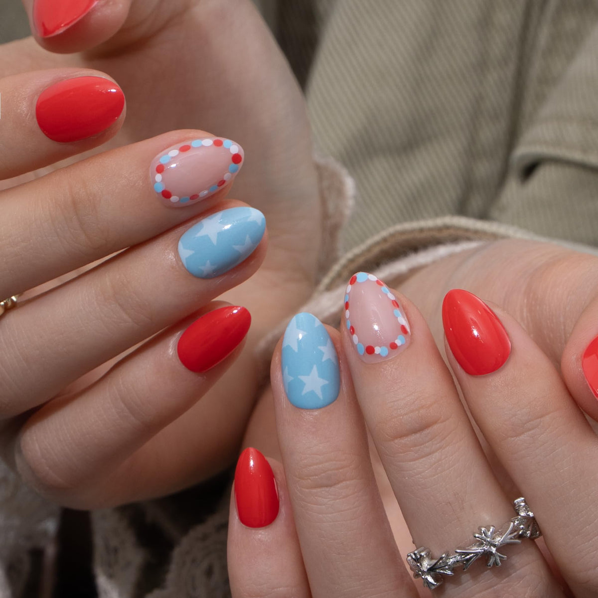 CurvLife Extra Short Almond Press On Nails Star Parade packaging