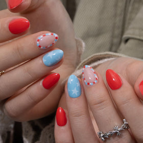 CurvLife Extra Short Almond Press On Nails Star Parade packaging
