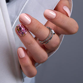 CurvLife Extra Short Oval Press On Nails Dream Spark Pink with nail glue and accessories