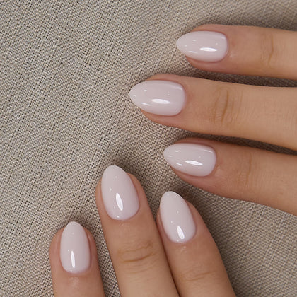 CurvLife Extra Short Oval Press On Nails in Nude Harmony front view
