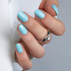 CurvLife Extra Short Oval Press On Nails Ocean Mist front view