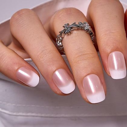 CurvLife Extra Short Square French Tip Press On Nails pack front view