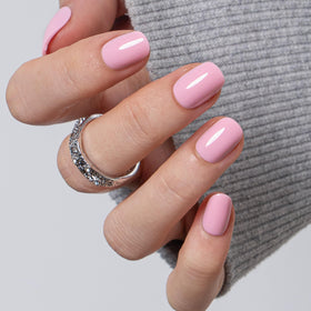 CurvLife Extra Short Square Press On Nails Candy Blush Pink front view