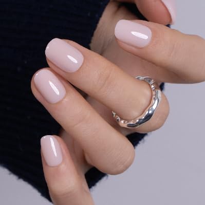 CurvLife Extra Short Square Press On Nails in Pink, front view