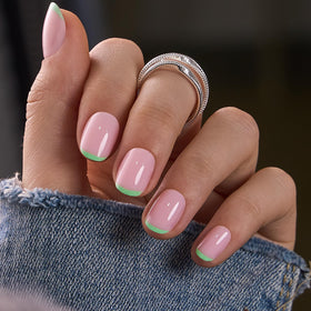 CurvLife Mint Green Press On Nails kit with glue and accessories