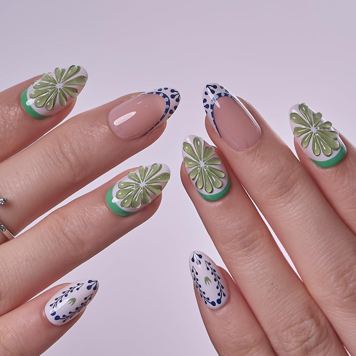 CurvLife press on nails displayed with nail file and cuticle stick