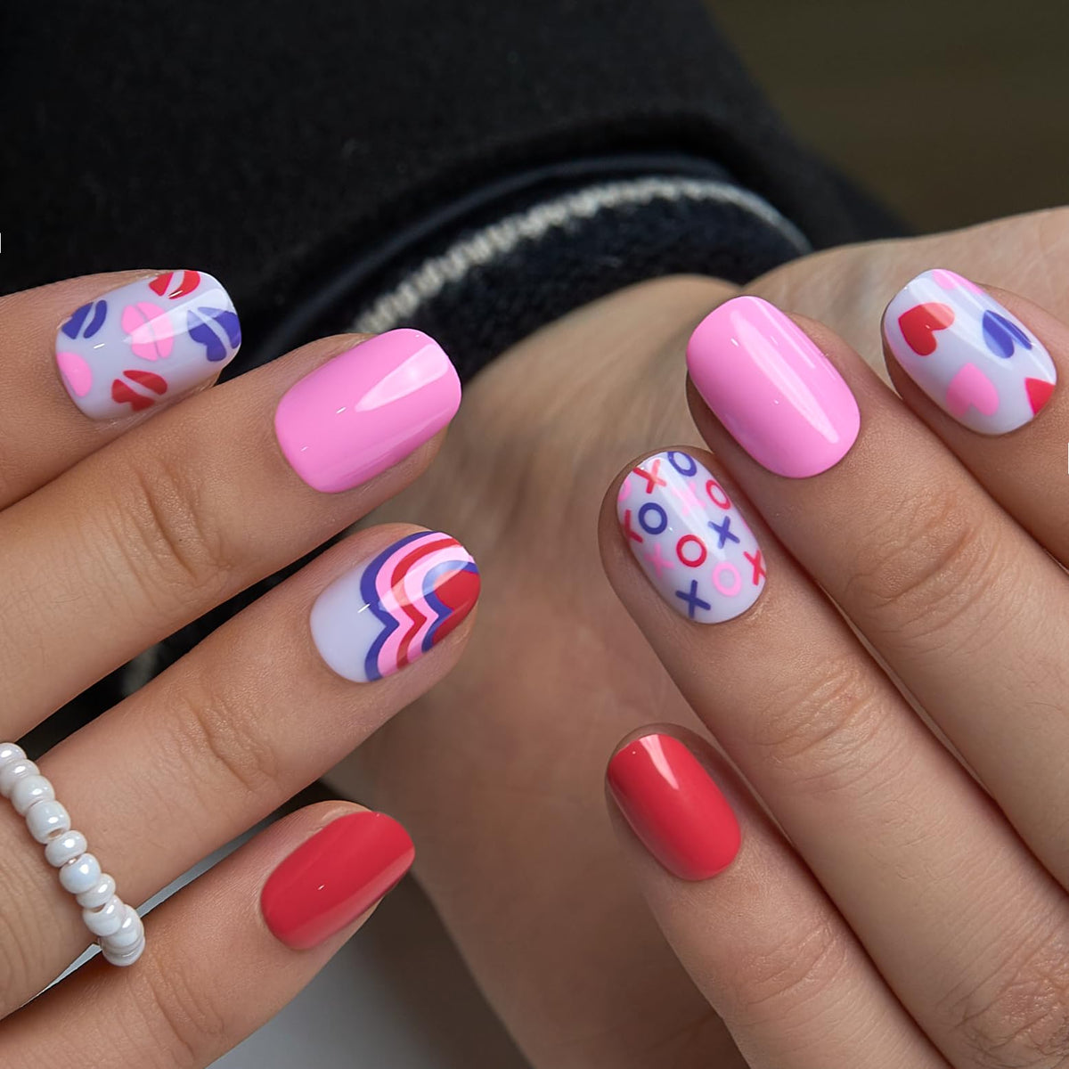 CurvLife press on nails displayed with nail file and cuticle stick