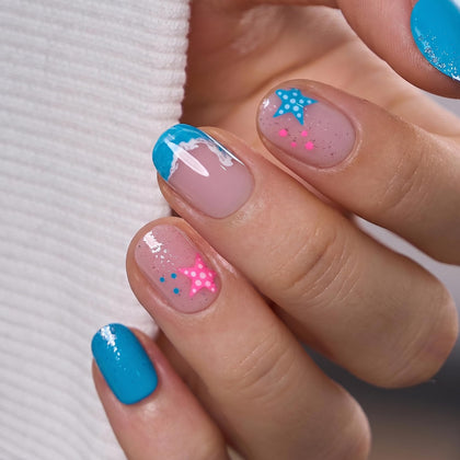 CurvLife Press On Nails Extra Short Square Pink Tidal Blush front view