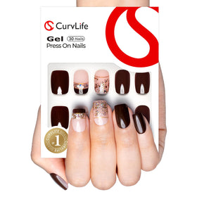 CurvLife press on nails set including storage box and accessories