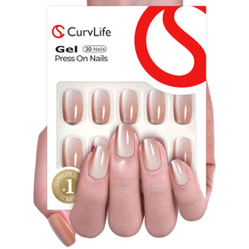 CurvLife press on nails set with jelly glue stickers and nail file