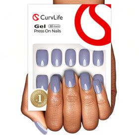 CurvLife Press on Nails Short Square Apricot Design front view