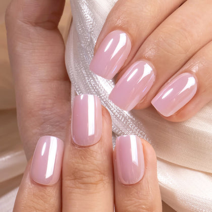 CurvLife Press on Nails Short Square Apricot Design front view