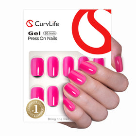 CurvLife Press on Nails Short Square packaging and contents