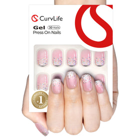 CurvLife press on nails showing various sizes in storage box