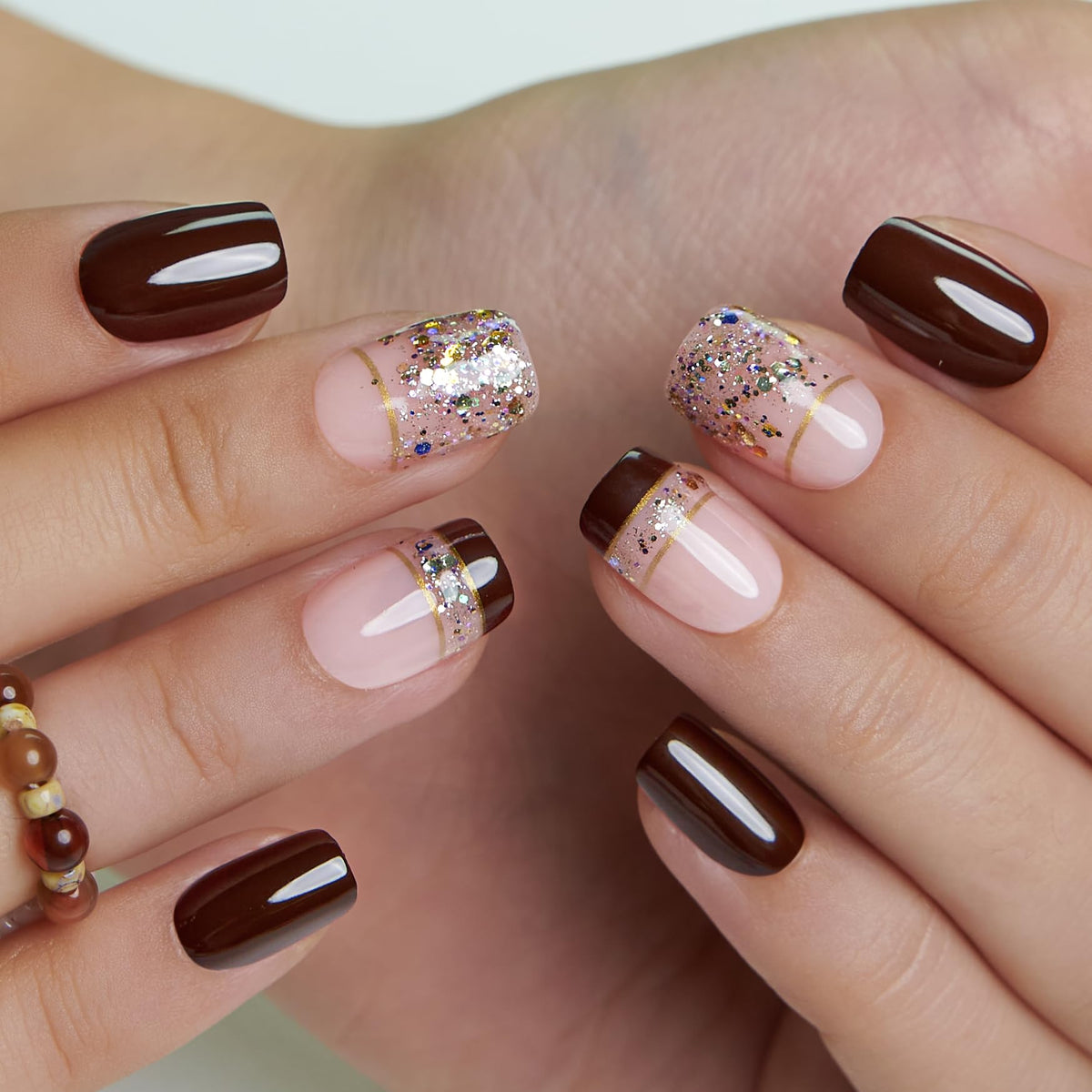CurvLife press on nails with nail glue and adhesive tabs