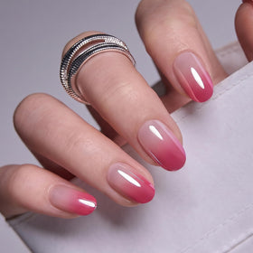 CurvLife Short Oval Ombre Press On Nails Dew Blush Pink packaging