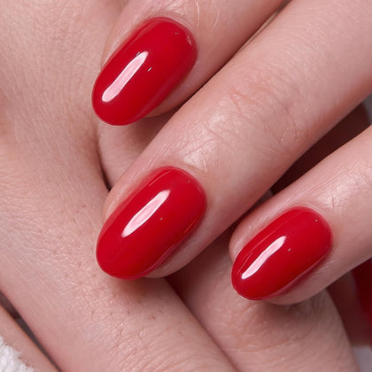 CurvLife Short Oval Press On Nails Scarlet Icon front view