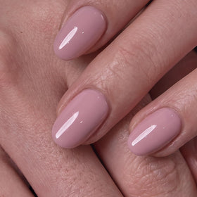 CurvLife Short Oval Press On Nails Velvet Bare Nude front view