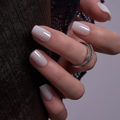 CurvLife Short Square Cat Eye Press On Nails in Champagne Dusk Red front view