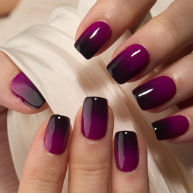 CurvLife Short Square Ombre Press On Nails close-up of design