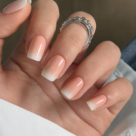 CurvLife Short Square Ombre Press On Nails side view with storage box