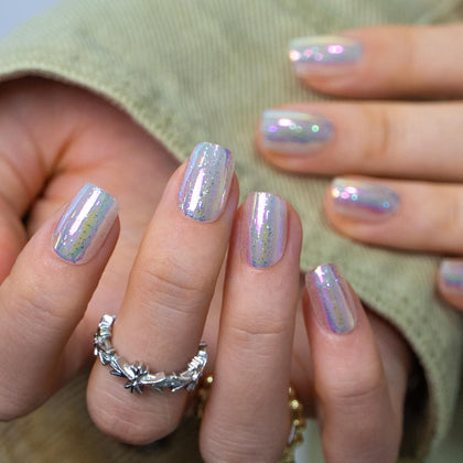 CurvLife Short Square Press On Nails Butter Star Yellow front view