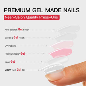 CurvLife Short Square Press On Nails Flash White Nude application process