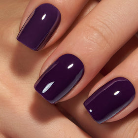 CurvLife Short Square Press On Nails Reflective Purple side view