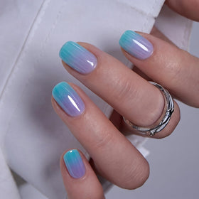 CurvLife Short Squoval Press On Nails glossy finish close-up