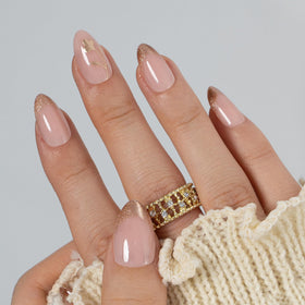 CurvLife Soft Gel Almond Press On Nails showing various sizes