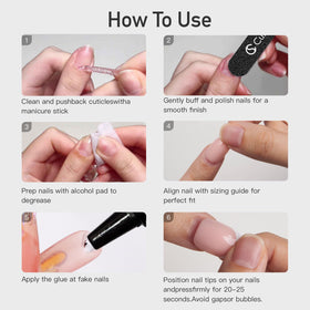 CurvLife Soft Gel Press On Nails Cosmic Fade lifestyle application