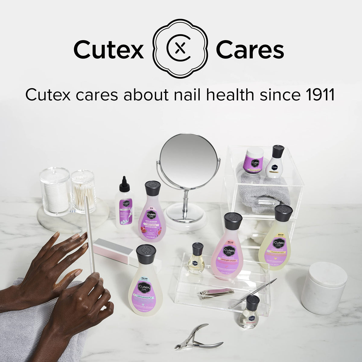 Cutex Ultra Powerful Nail Polish Remover with tropical beach background