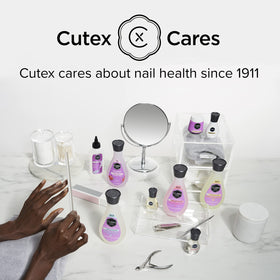 Cutex Ultra Powerful Nail Polish Remover with tropical beach background