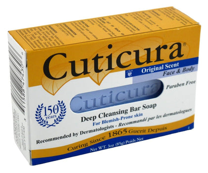 Cuticura Deep Cleansing Bar Soap pack of 3, front view