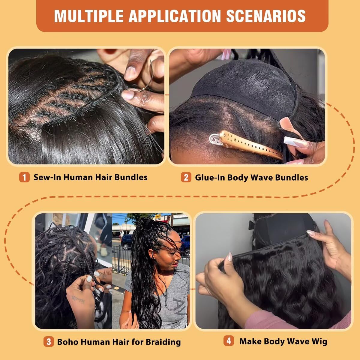 Cuzuzu 12A Body Wave Hair Bundles packaging