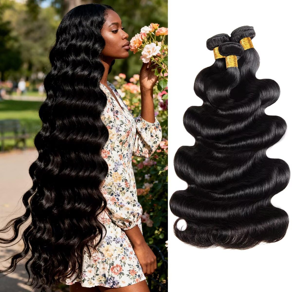 Cuzuzu 12A Body Wave Human Hair Bundles 30 Inch front view