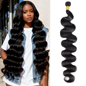 Cuzuzu 12A Human Hair Bundle 28 Inch Body Wave front view